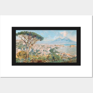 View of Naples, Vesuvius and the Bay of Naples Posters and Art